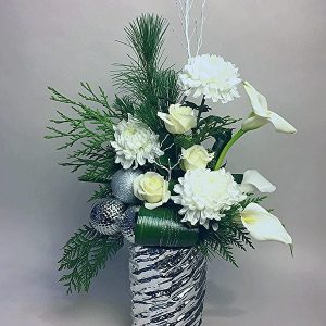 Snow White Christmas Floral Arrangement