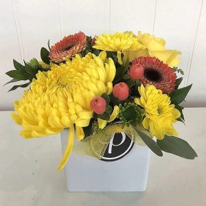 PP010 Posy Yellow & Pink Arrangement