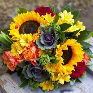 Thanksgiving flower arrangement by Posy Floral Design