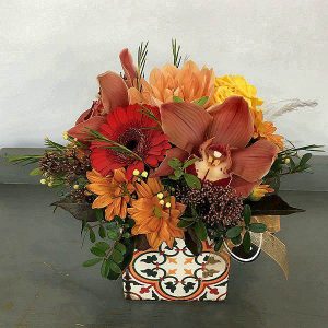 Terracota Thanksgiving Flower Arrangement by Posy Floral Design