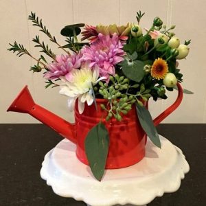 Red Watering Can Arrangement