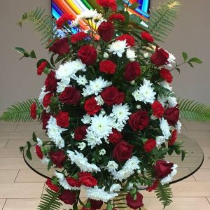 Standing Spray Sympathy Flower Arrangement by Posy Floral Design