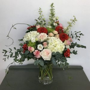 FA0021 Floral Arrangement Red and Pink Roses