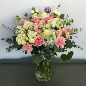 FA040 Floral Arrangement Pink and White Roses