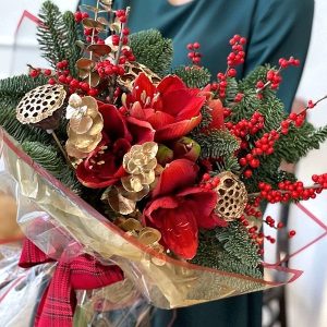 Red Christmas Flower arrangement